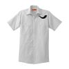 Short Sleeve Striped Industrial Work Shirt Thumbnail
