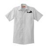 Short Sleeve Striped Industrial Work Shirt Thumbnail