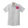 Short Sleeve Striped Industrial Work Shirt Thumbnail