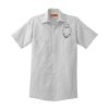 Short Sleeve Striped Industrial Work Shirt Thumbnail