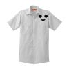 Short Sleeve Striped Industrial Work Shirt Thumbnail