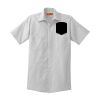 Short Sleeve Striped Industrial Work Shirt Thumbnail