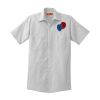 Short Sleeve Striped Industrial Work Shirt Thumbnail