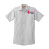 Short Sleeve Striped Industrial Work Shirt Thumbnail