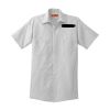 Short Sleeve Striped Industrial Work Shirt Thumbnail