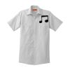 Short Sleeve Striped Industrial Work Shirt Thumbnail
